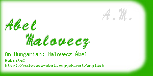 abel malovecz business card
